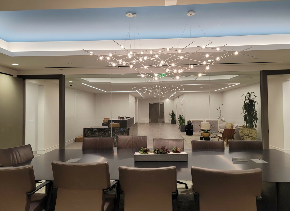 Gursey Schneider Century City boardroom with architectural lighting